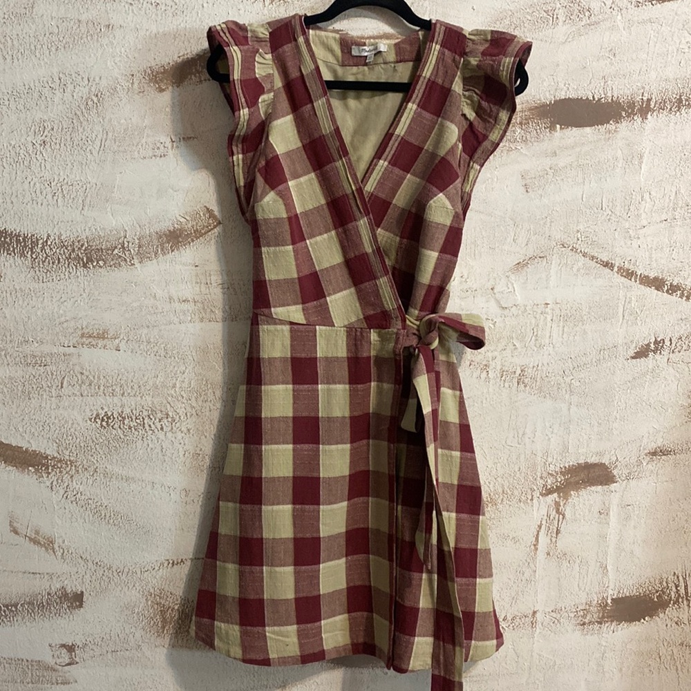 Madewell Gingham Ruffled Wrap Mimi Dress